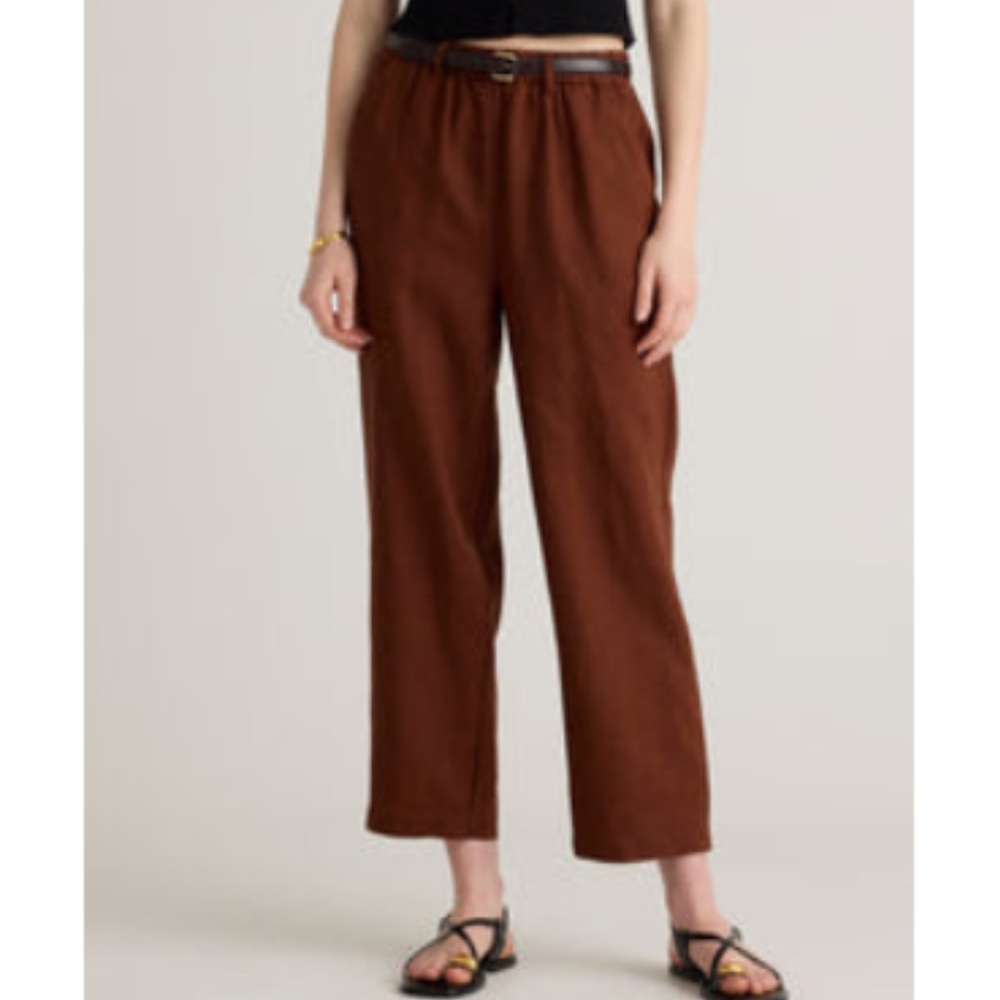 Quince Brown 100% European Linen Pants